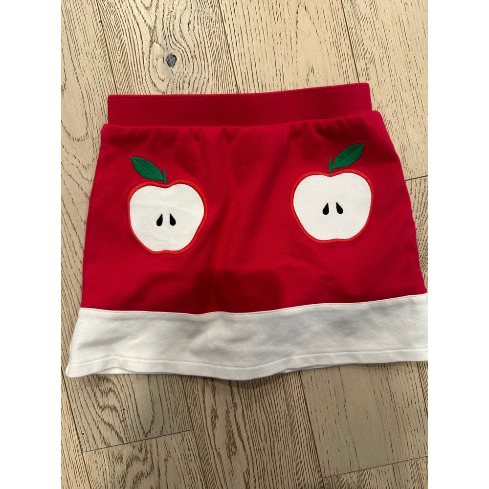 Gymboree Girls Red Apple Applique Skort Size 6 Elastic Waist Cotton Blend Skirt